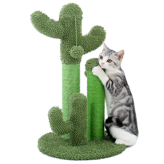 23" Cactus Cat Scratching Posts Medium Sisal Cat Scratcher,Green